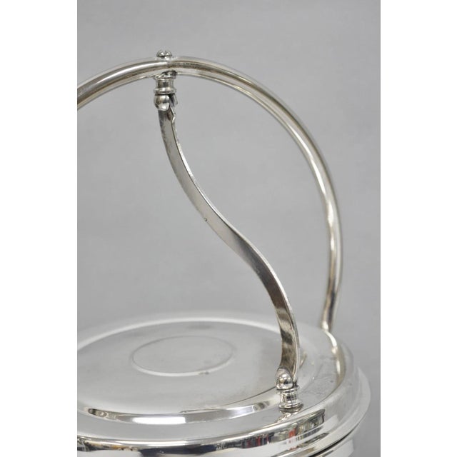 Metal Vintage Art Deco Silver Plated Reticulating Hinge Bar Ice Bucket by Towle For Sale - Image 7 of 12