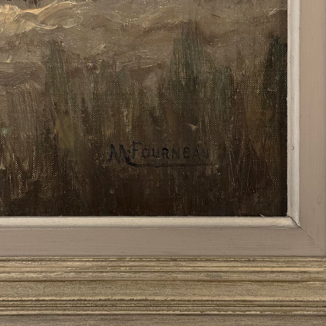 Framed Oil Painting on Board by Maurice Fourneau (1900-1990) 'Winter Village' For Sale - Image 14 of 15