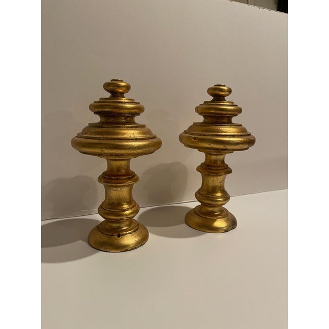 Pair of Gold Gilt Wood French Tie Backs, Late 19th Century