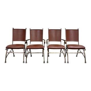 Organic Modern Minimalist Southwestern Rustic Style Dining Chairs - Set of 4 For Sale