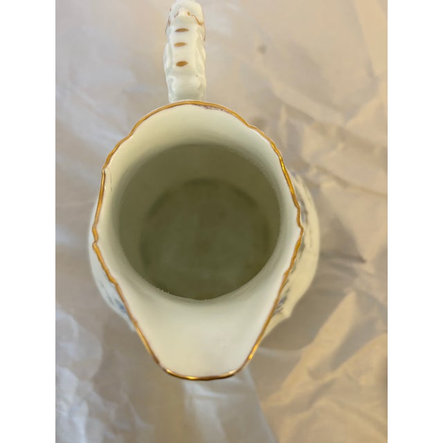 Vintage Silesia Porcelain Creamer With Dragon Handle & Forget-Me-Not Florals, Circa 1900 For Sale - Image 9 of 12