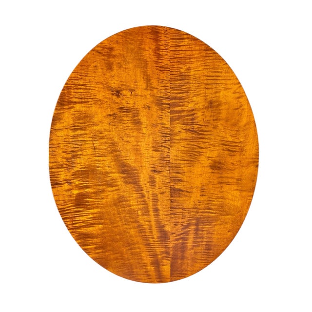 Late 20th Century Eldred Wheeler Tiger Maple Small Oval Tea Table For Sale In Boston - Image 6 of 12