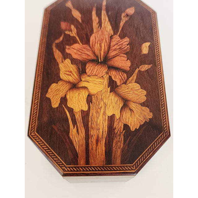 Antique Victorian Rosewood Inlay Jewelery Box For Sale - Image 11 of 12