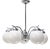 French Art Deco Nickel-Plated 5-Arm Chandelier with White Opaline Glass Globes For Sale