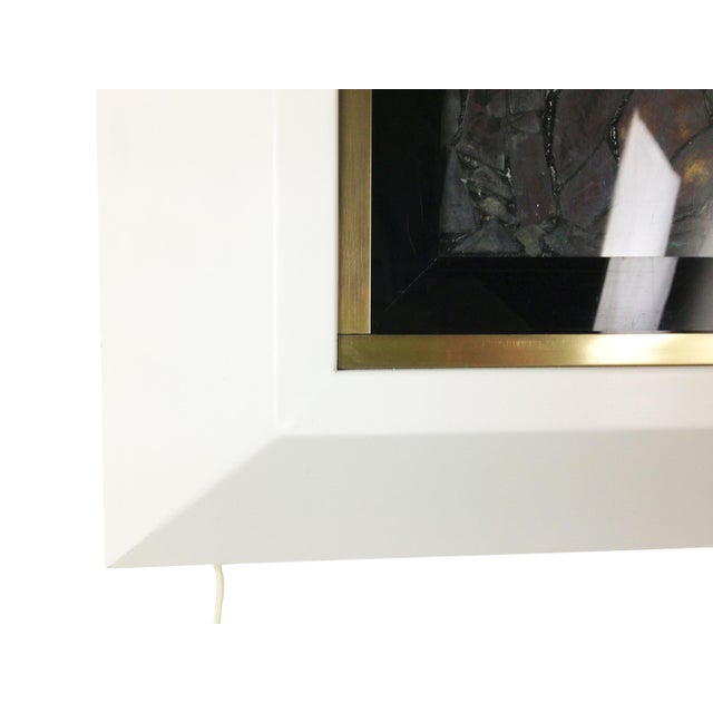 Italian Handmade Backlit Artistic Window with Madonna, Child & Angels, 1960s For Sale - Image 7 of 14