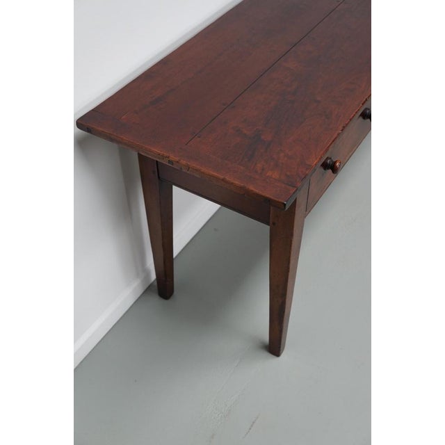 Vintage English Rustic Farmhouse Cherry Side Table, 1950s For Sale - Image 9 of 14