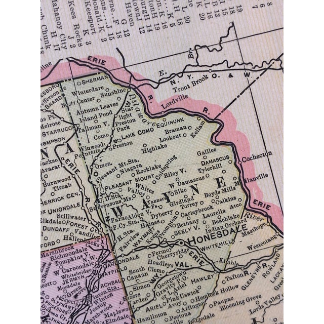 Antique Late 19th Early 20th Century "Pennsylvania" Color Atlas Map c.1910 For Sale - Image 14 of 15
