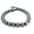 1990s David Yurman Hematite Spiritual Beads Bracelet 8" 8 mm Silver Estate For Sale - Image 4 of 5