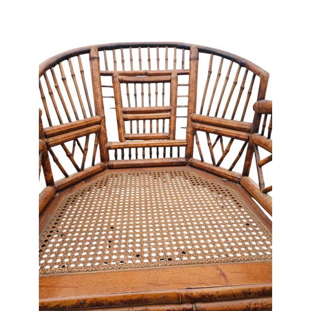 Wood Vintage Burnt Bamboo Brighton Table Set For Sale - Image 7 of 12