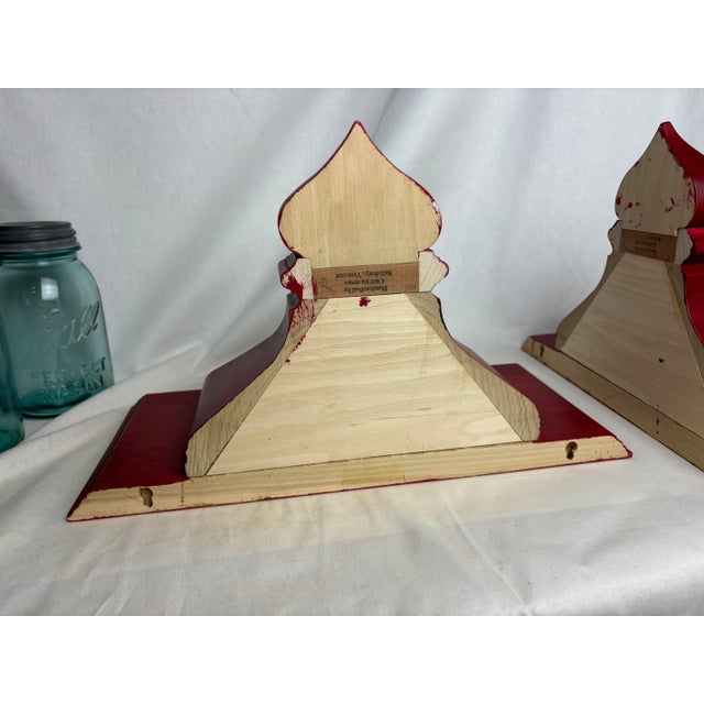 Pair of Red Corbels For Sale - Image 4 of 8