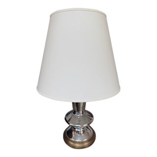 Chrome + Brass Modernist Table Lamp For Sale