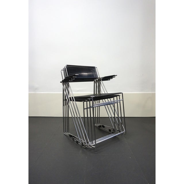 Contemporary X Line Chairs with Armrests by Niels Jørgen Haugesen, 1970s, Set of 4 For Sale - Image 3 of 10