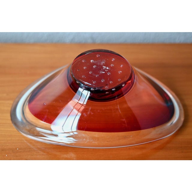 Vintage Scandinavian Glass Bowl from Paul Kedelv Sölvehyttan, 1950s For Sale - Image 3 of 10