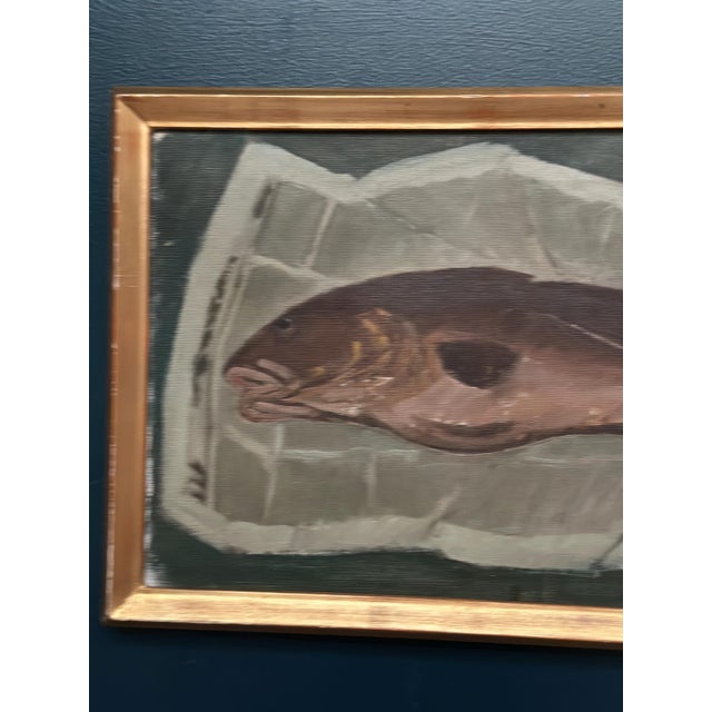 Mid-Century Modern Gerald, Fish, 1960s, Oil on Canvas, Framed For Sale - Image 3 of 12