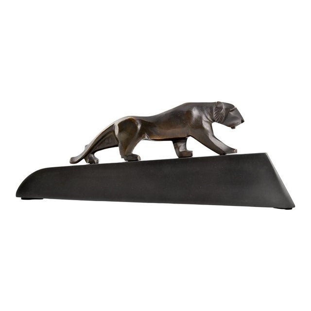 Art Deco Panther Sculpture, 1925, Bronze on Marble Base For Sale - Image 9 of 12