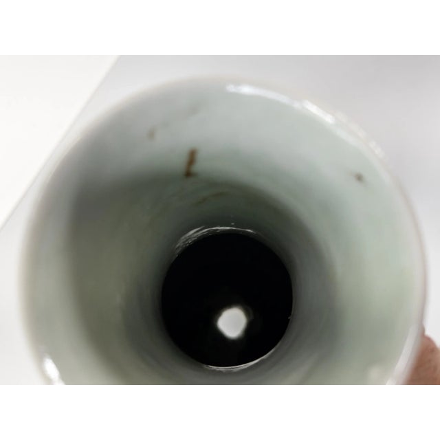 Celadon 19th Century or Earlier Chinese Pale Celadon Clair De Lune Vase With Qianlong Mark For Sale - Image 8 of 13