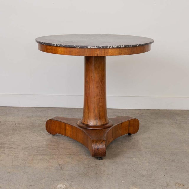 Wood 19th Century French Oak and Marble Center Table For Sale - Image 7 of 16