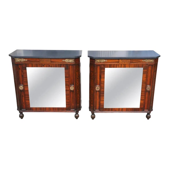 Pair of Regency Style Rosewood Side Cabinets For Sale