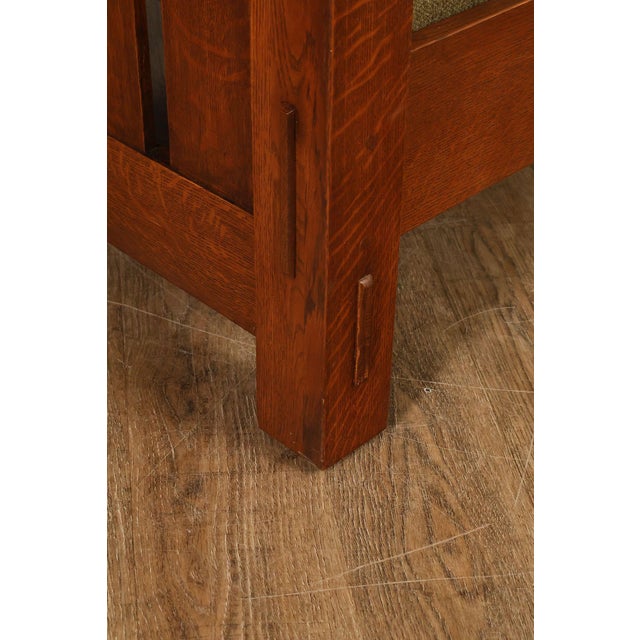 Custom Quality Mission Style Oak Settle Sofa For Sale - Image 12 of 18