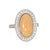 Modern Mid 20th Century Fire Opal Diamond Large Oval 18k White Gold Cocktail Ring Size 9 For Sale - Image 3 of 7