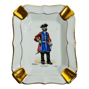 Vintage Porcelain Ashtray Catchall L. T, France Taillemite Made in France