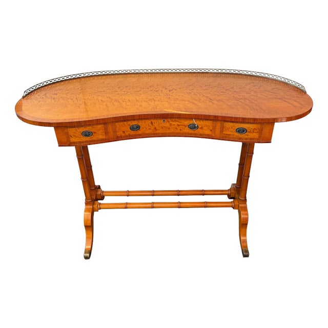 French Satinwood Writing Table / Desk For Sale