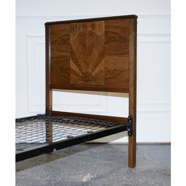 Art Deco Burr Walnut Single Bed For Sale - Image 4 of 18