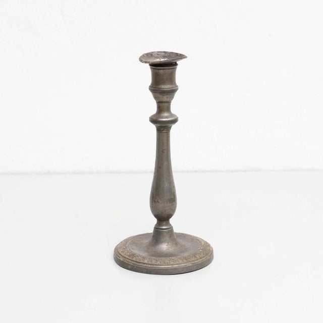 Spanish Metal Candleholder, 1950s For Sale - Image 4 of 12