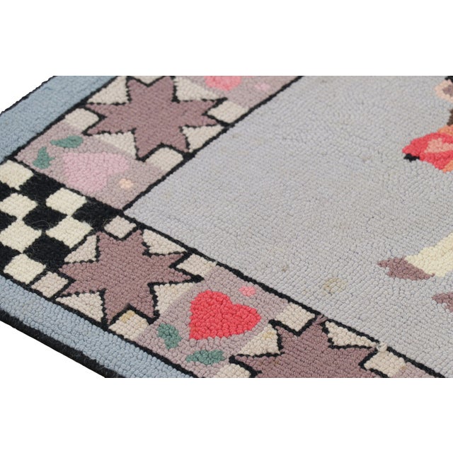 Antique Hooked Square Rug With Animal Pictorials & Patterns, From Rug & Kilim For Sale In New York - Image 6 of 8
