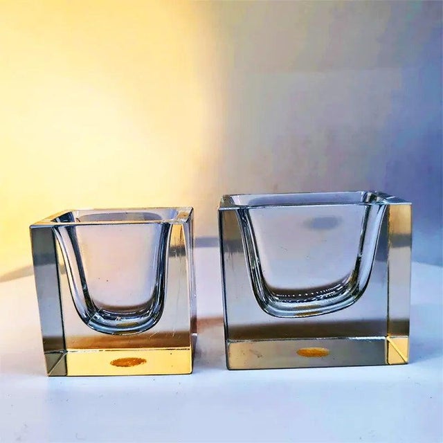Rectangular Transparent Ashtray in Murano Glass by Flavio Poli for Seguso, 1960s, Set of 2 For Sale - Image 11 of 11