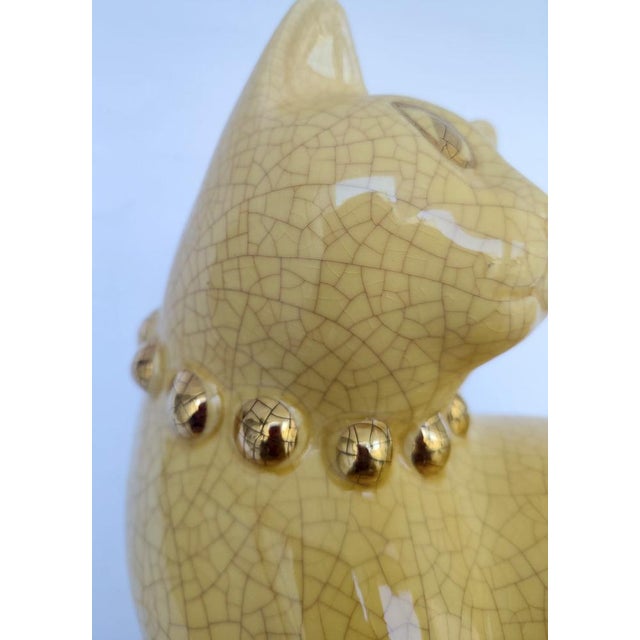 Large Mid-Century Ceramic Cat from Longwy, France For Sale - Image 9 of 12