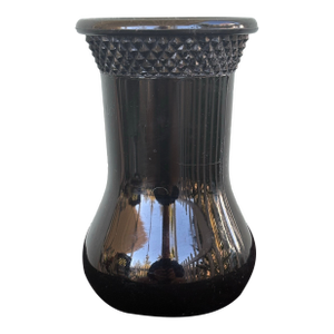 1930s Tiara Black Amethyst Depression Glass Vase Cup With Diamond Point Rim