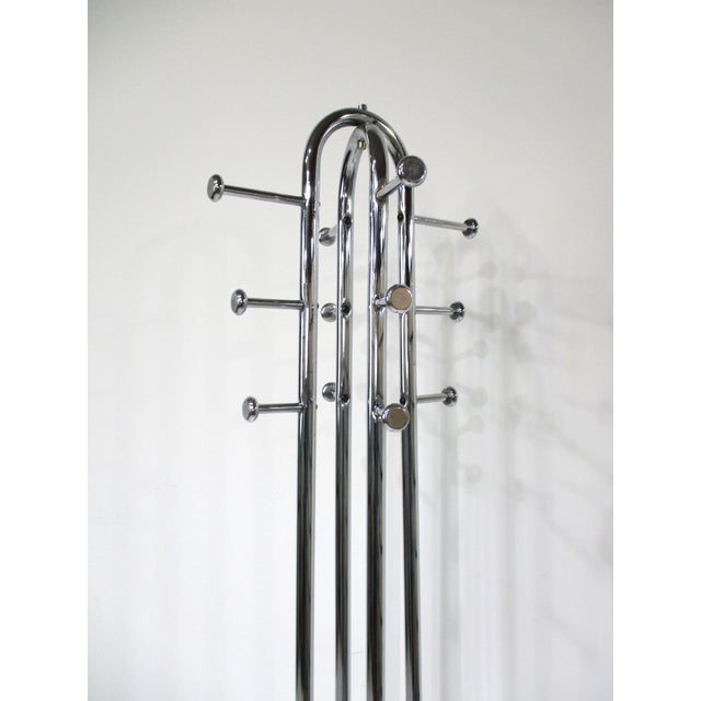 Mid-Century Modern Verner Panton Syled Chrome Coat Hat Rack For Sale - Image 3 of 9