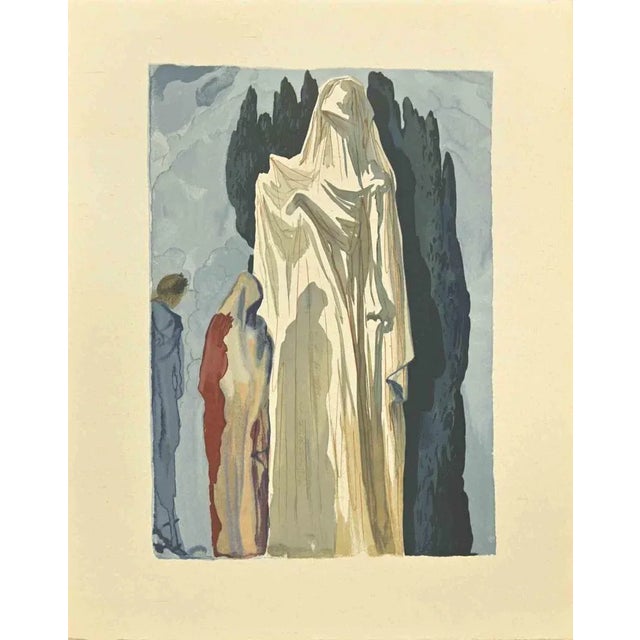 Farinata - Hell Plate 10 is a woodcut print realized in 1963 for a series illustrating the Medieval poem of the "Divine...