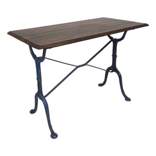 Bistro Table with Oak Top, 1930s For Sale