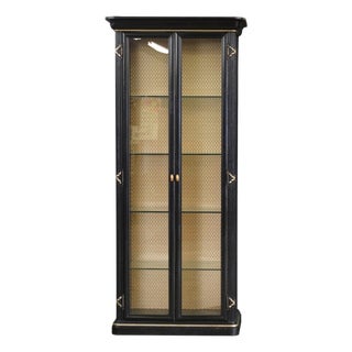 Erika Brunson for Dessin Fournir Black & Gold Neoclassical Display Showcase Cabinet For Sale