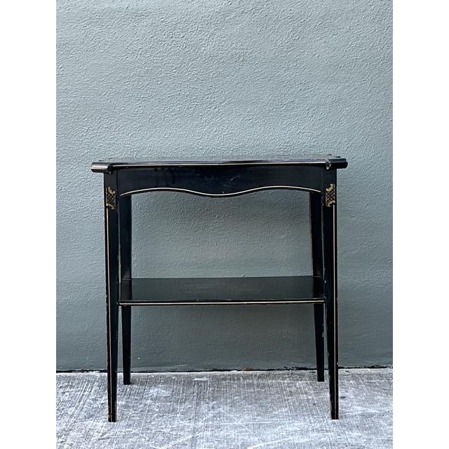Mid 20th Century Vintage Hand Painted Chinoiserie Side Table For Sale - Image 5 of 12