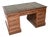 Vintage Pedestal Desk in Burr Walnut with Leather Top, 1950 For Sale