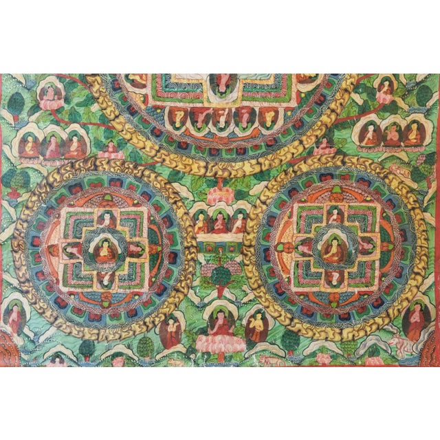 Hand-Painted Tibetan Scroll For Sale - Image 4 of 11