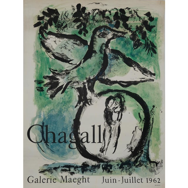 The Green Bird Poster by Marc Chagall For Sale - Image 4 of 4