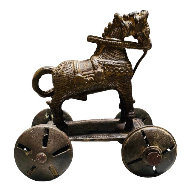 Early 20th Century Iron Horse American Indian Toy For Sale