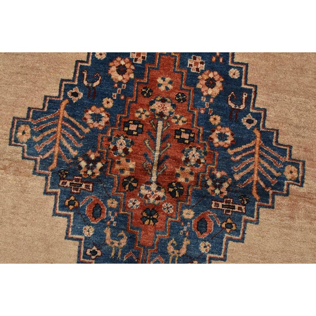 Beige Gabbeh Rug 4’1” X 6’6” Beige Wool Vintage Tribal Hand-Knotted Oriental Carpet For Sale - Image 8 of 13
