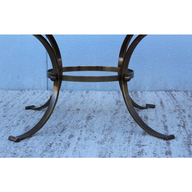 1960s Bronze With Travertine Top Coffee Table For Sale - Image 9 of 11