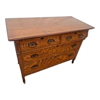 Antique American Quarter-Sawn White Oak Dresser, Chest of Drawers, Buffet For Sale