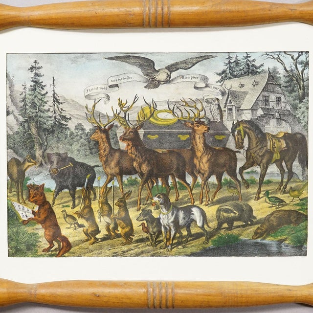 Antique Print 'The Hunters Funeral', Germany Late 19th Century For Sale - Image 4 of 7