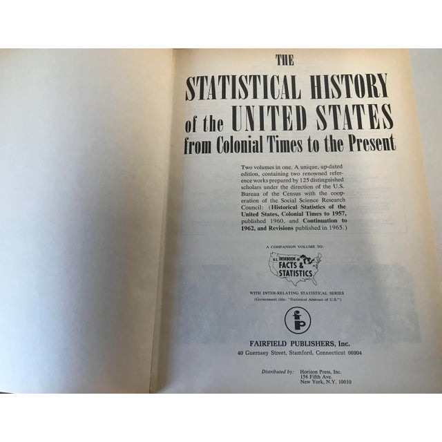 1965 “ Statistical History of the United States” Book For Sale - Image 4 of 9