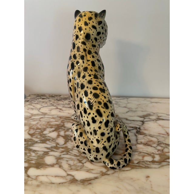 Mid 20th Century Ceramic Leopard Made in Italy For Sale - Image 6 of 10