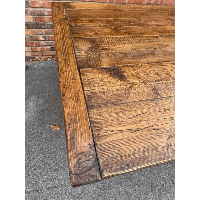 Antique English Pine Dining Table For Sale - Image 4 of 12