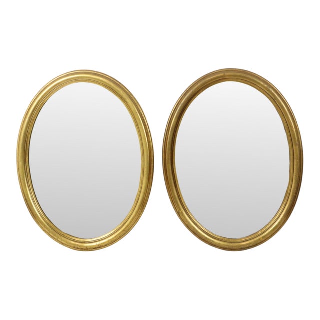 Oval Gold-Leaf Mirrors, France, 20th Century, Set of 2 For Sale - Image 18 of 18