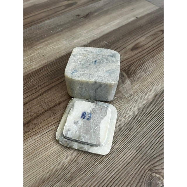 White Small Vintage Stone Chinese Trinket Box For Sale - Image 8 of 8